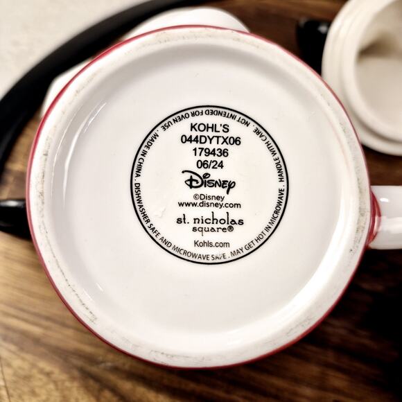 Disney Mickey & Minnie Mouse Ceramic Mug & Ceramic Cupcake Cup With Lid Defect - Picture 12 of 15